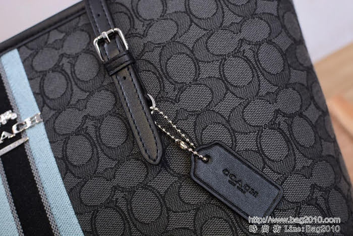 COACH蔻馳 F39043新款購物袋 經典帆布C字logo 四季百搭 手提肩背包  Chz1577